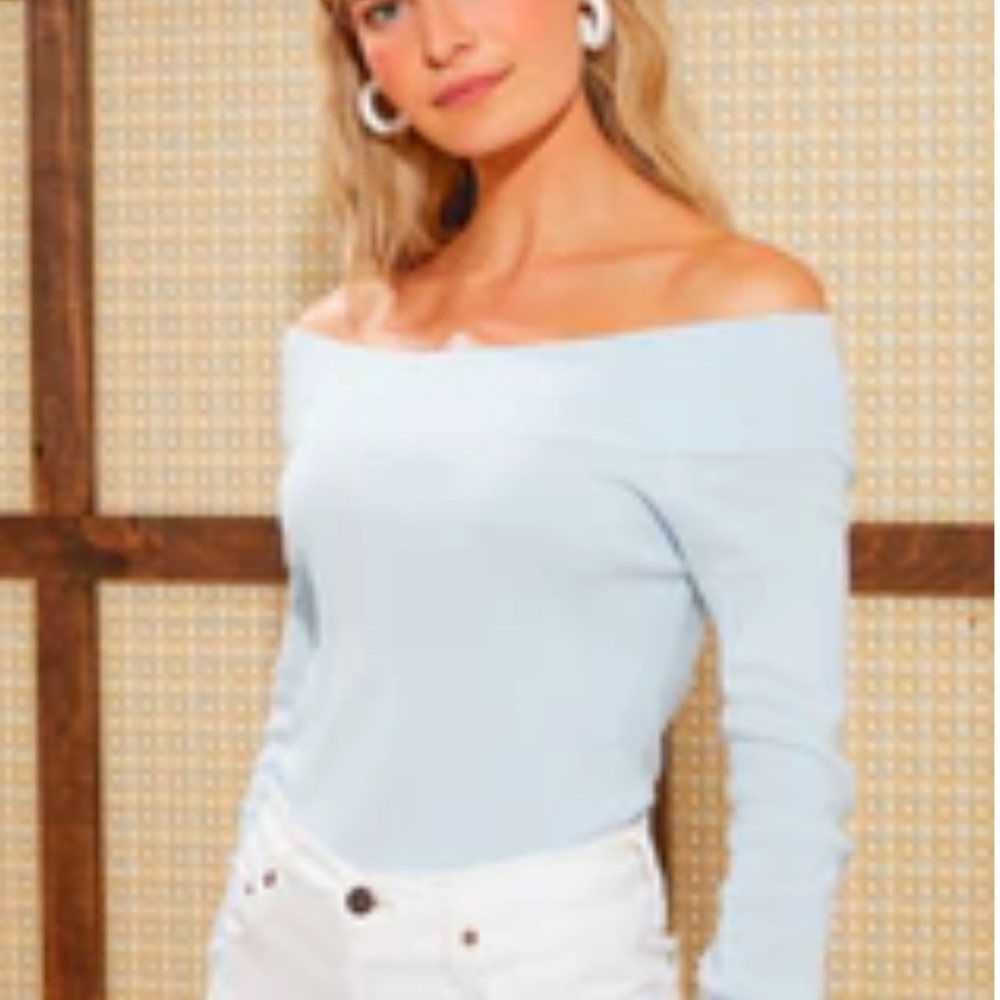 TUCKERNUCK | Sky Blue Paula Striped Knit Blouse